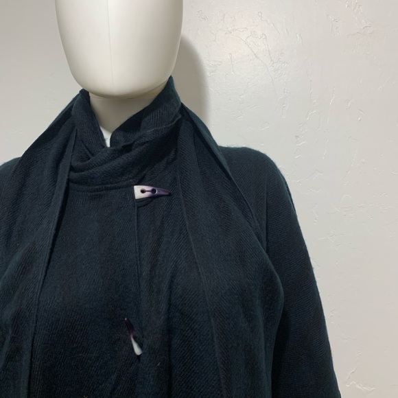 NWT Free People | navy on navy dark fringe cape - Picture 2 of 8